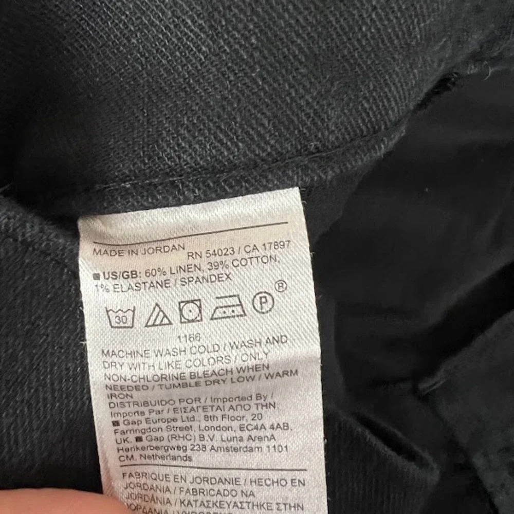 Banana Republic Wide Leg Linen Blend Pants Womens 25 Black Corpcore Career